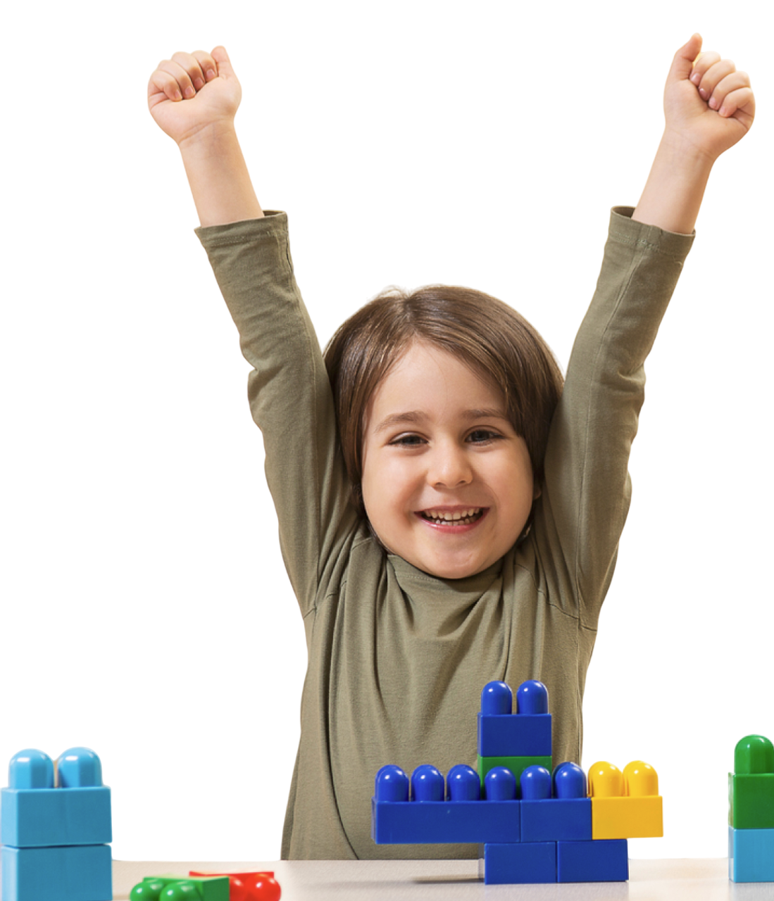 Happy child with blocks