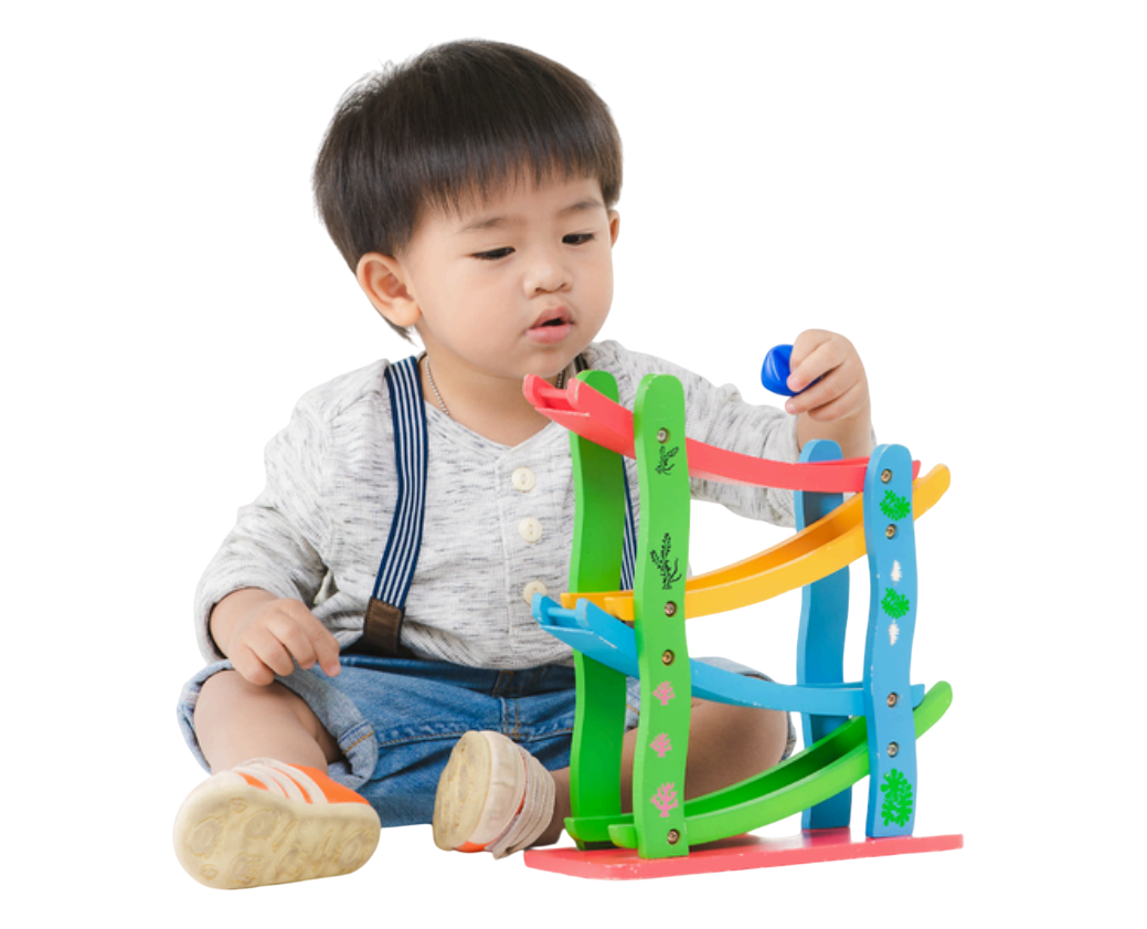 Happy child with blocks